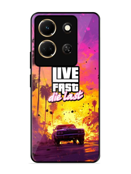 Live Fast Glossy Metal Phone Cover for Infinix Note 30 (5G) Zapvi