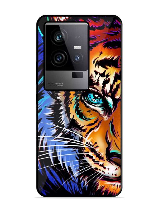 Colorful Lion Art Glossy Metal Phone Cover for Iqoo 11 (5G) Zapvi