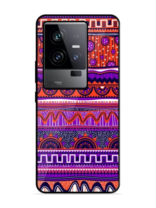 Ethnic Seamless Pattern Glossy Metal TPU Phone Cover for Iqoo 11 (5G) Zapvi