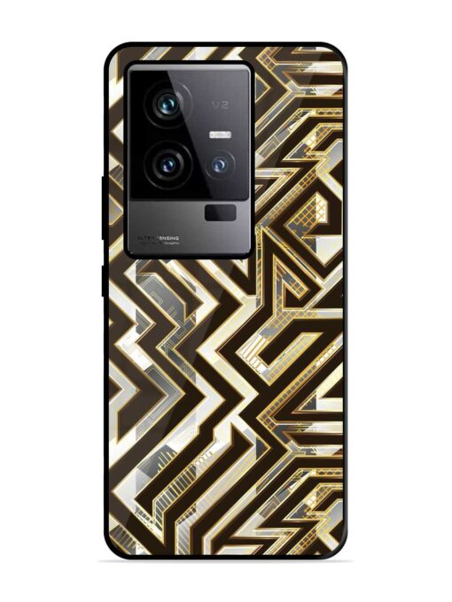 Technology Geometric Seamless Glossy Metal Phone Cover for Iqoo 11 (5G) Zapvi