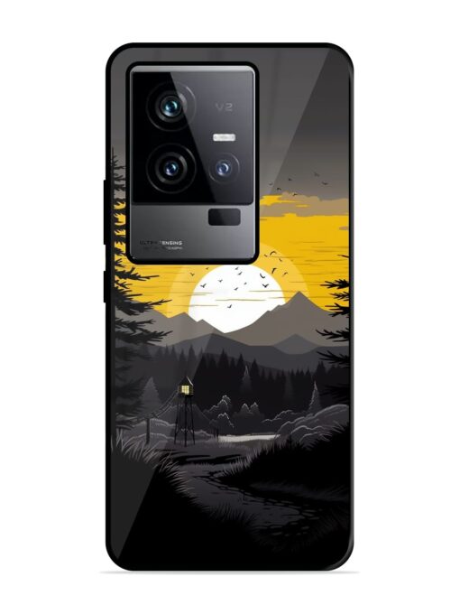 Sunset Vector Glossy Metal Phone Cover for Iqoo 11 (5G) Zapvi