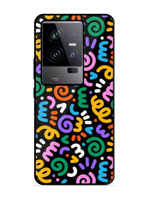 Colorful Seamless Vector Glossy Metal Phone Cover for Iqoo 11 (5G) Zapvi