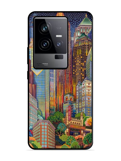 Cityscapes Art Glossy Metal Phone Cover for Iqoo 11 (5G) Zapvi