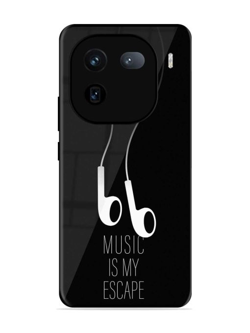 Music Is My Escape Glossy Metal Phone Cover for Iqoo 12 (5G) Zapvi