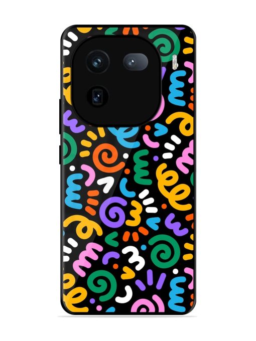 Colorful Seamless Vector Glossy Metal Phone Cover for Iqoo 12 (5G) Zapvi