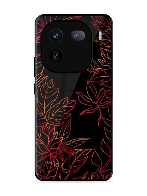 Red Floral Pattern Glossy Metal Phone Cover for Iqoo 12 (5G) Zapvi