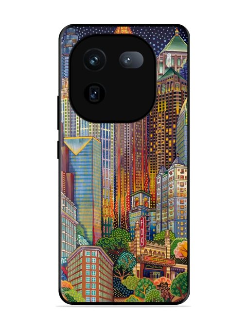 Cityscapes Art Glossy Metal Phone Cover for Iqoo 12 (5G) Zapvi