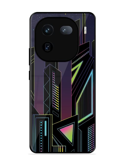 Neon Dreamscape Glossy Metal Phone Cover for Iqoo 12 (5G) Zapvi