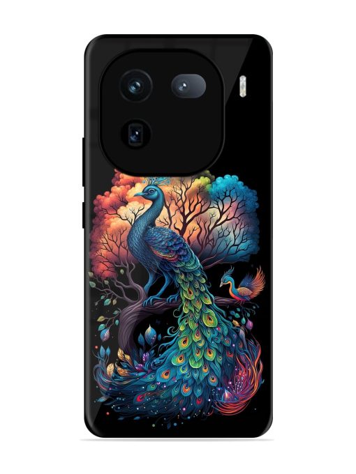 Peacock Tree Art Glossy Metal Phone Cover for Iqoo 12 (5G) Zapvi