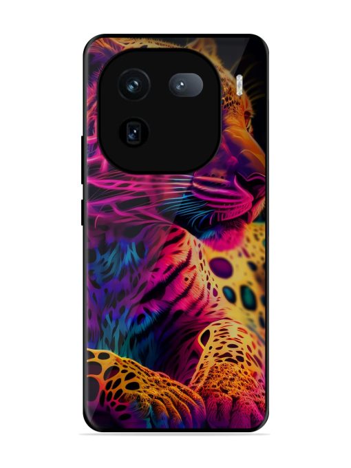 Leopard Art Glossy Metal Phone Cover for Iqoo 12 (5G) Zapvi