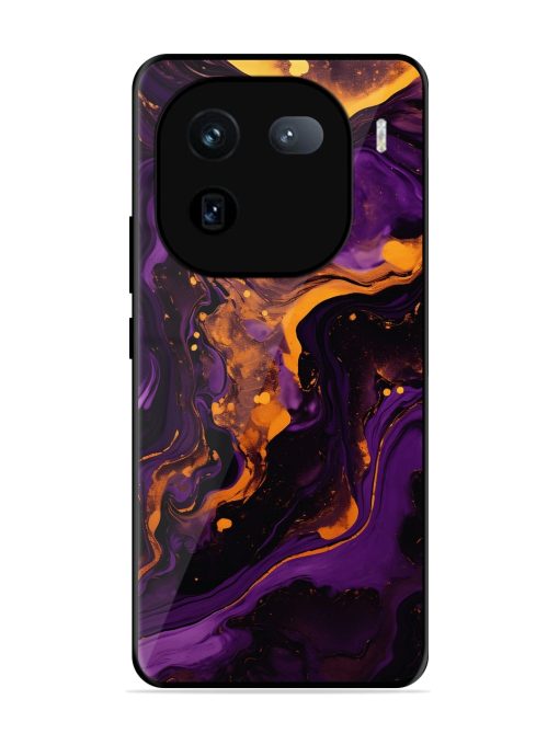 Painting Of A Purple Glossy Metal Phone Cover for Iqoo 12 (5G) Zapvi