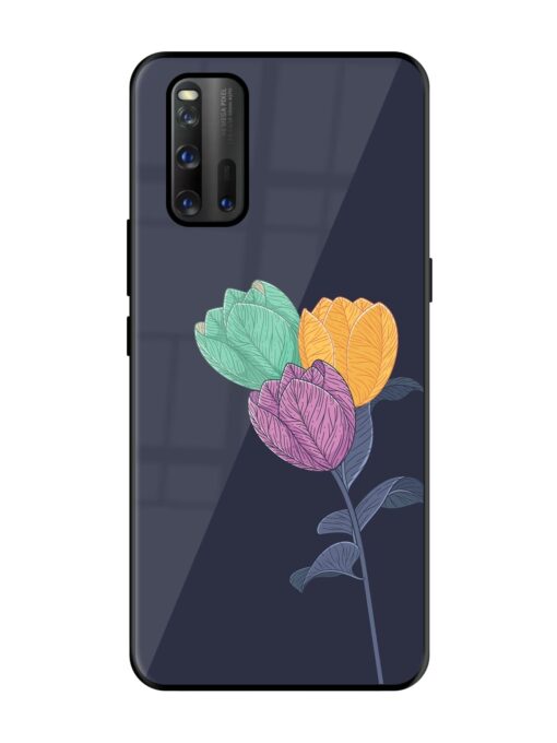 Flower Vector Glossy Metal Phone Cover for Iqoo 3 Zapvi