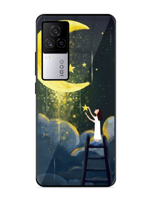 Moonlight Healing Night Illustration Glossy Metal TPU Phone Cover for Iqoo 7 Legend (5G) Zapvi