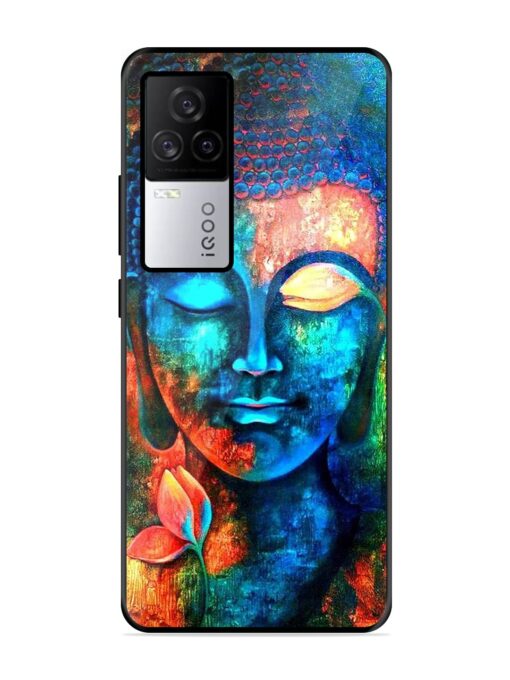 Buddha Painting Glossy Metal Phone Cover for Iqoo 7 Legend (5G) Zapvi