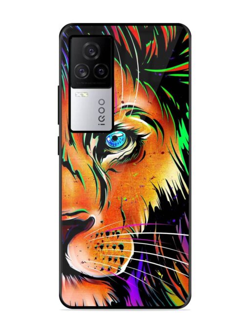 Colorful Lion Design Glossy Metal TPU Phone Cover for Iqoo 7 Legend (5G) Zapvi