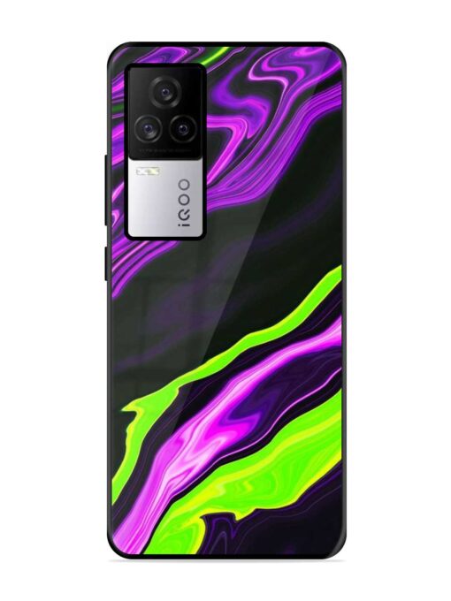 Bright Fluid Violet Glossy Metal Phone Cover for Iqoo 7 Legend (5G) Zapvi