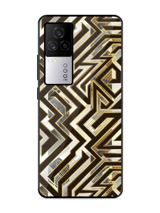 Technology Geometric Seamless Glossy Metal Phone Cover for Iqoo 7 Legend (5G) Zapvi