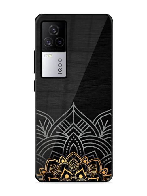 Decorative Golden Pattern Glossy Metal Phone Cover for Iqoo 7 Legend (5G) Zapvi