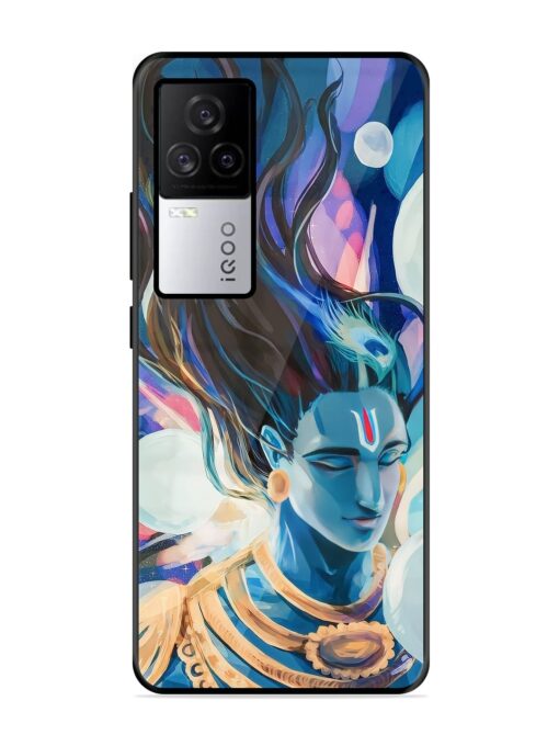 Bhagwan Sri Krishna Glossy Metal Phone Cover for Iqoo 7 Legend (5G) Zapvi