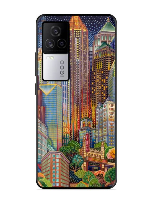 Cityscapes Art Glossy Metal Phone Cover for Iqoo 7 Legend (5G) Zapvi