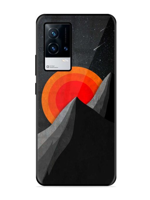 Black Mountain Glossy Metal Phone Cover for Iqoo 8 Zapvi