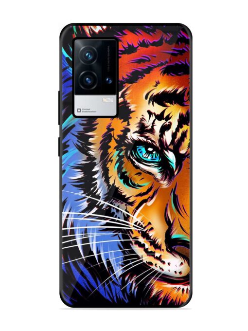 Colorful Lion Art Glossy Metal Phone Cover for Iqoo 9 (5G) Zapvi