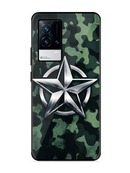 Indian Army Star Design Glossy Metal Phone Cover for Iqoo 9 (5G) Zapvi