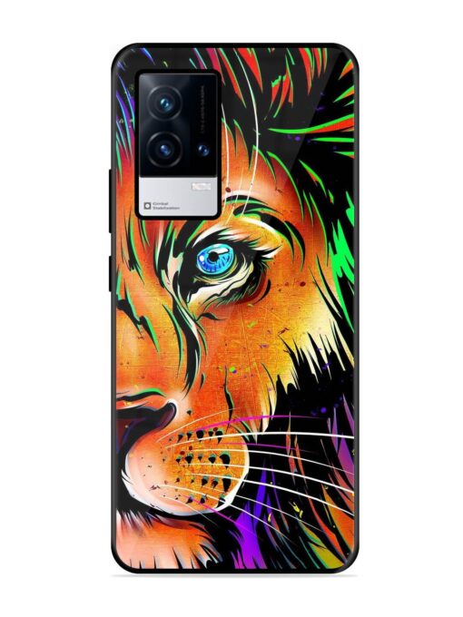 Colorful Lion Design Glossy Metal TPU Phone Cover for Iqoo 9 (5G) Zapvi