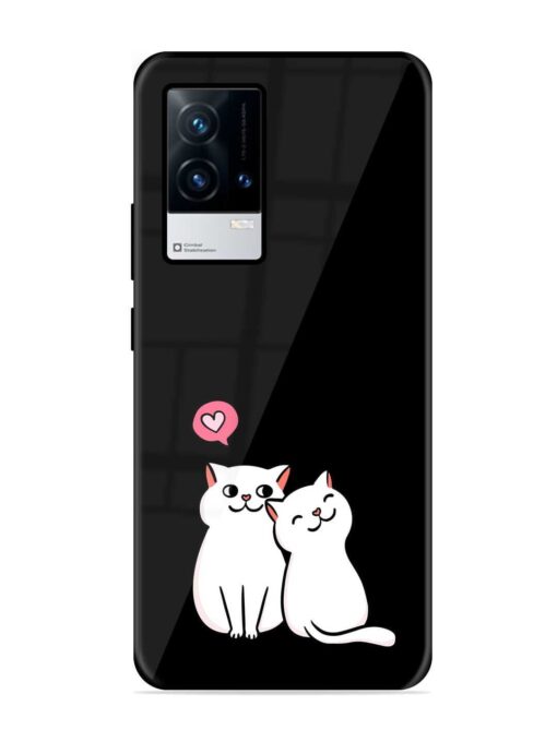 Cat Love Glossy Metal Phone Cover for Iqoo 9 (5G) Zapvi