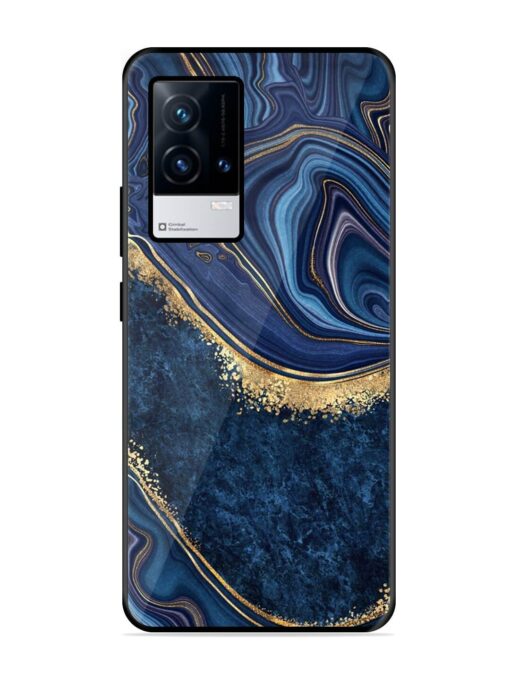 Abstract Background Blue Glossy Metal TPU Phone Cover for Iqoo 9 (5G) Zapvi