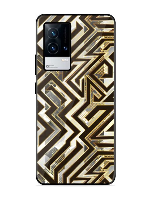 Technology Geometric Seamless Glossy Metal Phone Cover for Iqoo 9 (5G) Zapvi