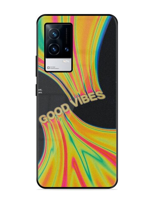 Good Vibes Glossy Metal Phone Cover for Iqoo 9 (5G) Zapvi