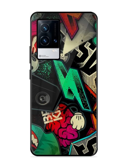 Graffiti Art Glossy Metal Phone Cover for Iqoo 9 (5G) Zapvi