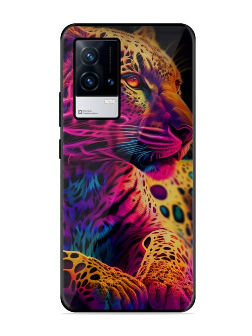 Leopard Art Glossy Metal Phone Cover for Iqoo 9 (5G) Zapvi