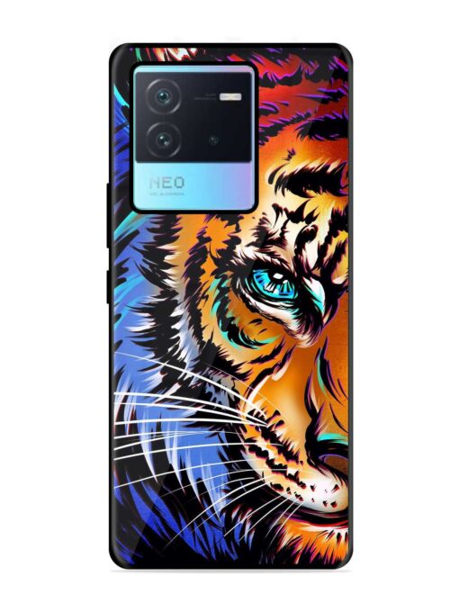 Colorful Lion Art Glossy Metal Phone Cover for Iqoo Neo 6 (5G) Zapvi