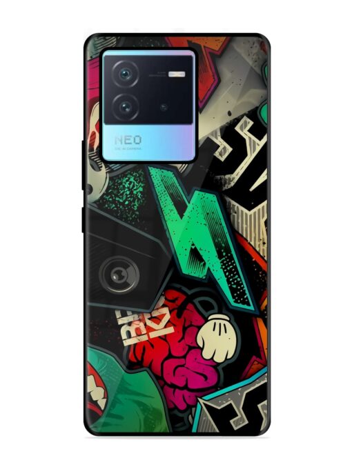 Graffiti Art Glossy Metal Phone Cover for Iqoo Neo 6 (5G) Zapvi