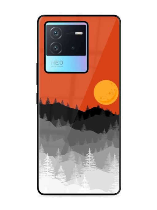 Mountain Lofi Sun Glossy Metal Phone Cover for Iqoo Neo 6 (5G) Zapvi