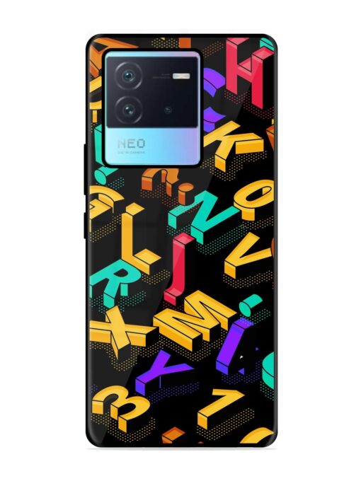 Seamless Pattern With Letters Glossy Metal Phone Cover for Iqoo Neo 6 (5G) Zapvi