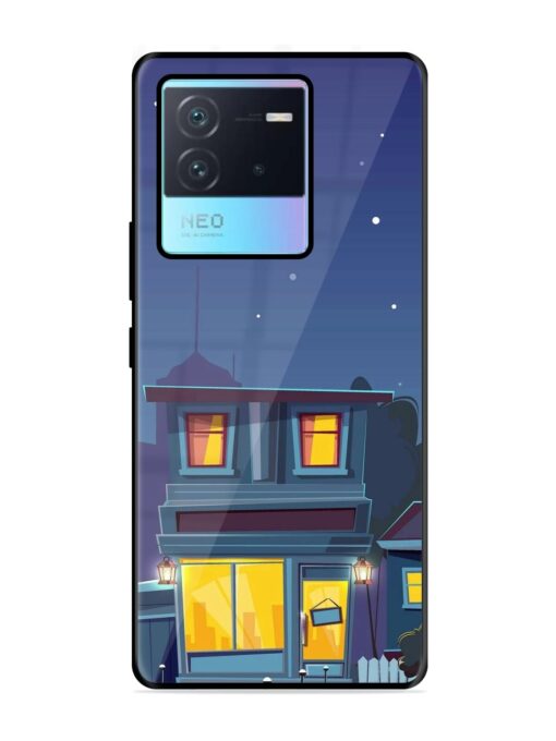 Vector Night House Glossy Metal Phone Cover for Iqoo Neo 6 (5G) Zapvi