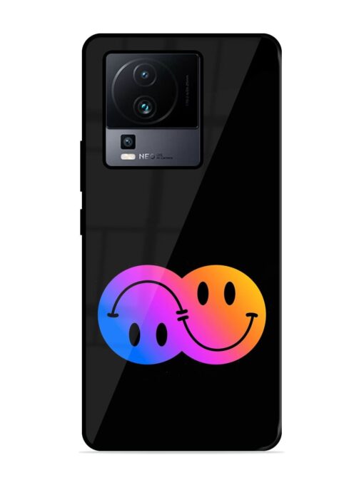 Gradient Smile Art Glossy Metal TPU Phone Cover for Iqoo Neo 7 (5G) Zapvi