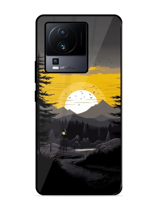 Sunset Vector Glossy Metal Phone Cover for Iqoo Neo 7 (5G) Zapvi