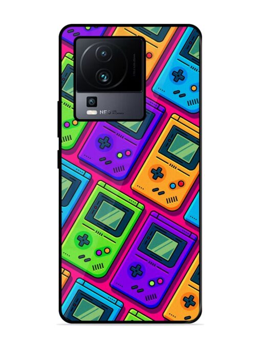 Game Seamless Pattern Glossy Metal Phone Cover for Iqoo Neo 7 (5G) Zapvi