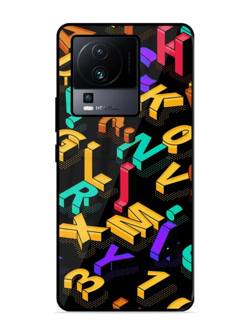 Seamless Pattern With Letters Glossy Metal Phone Cover for Iqoo Neo 7 (5G) Zapvi