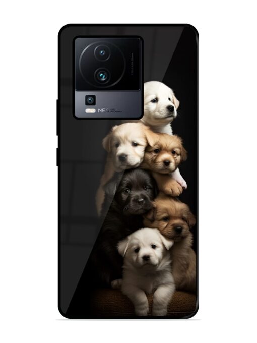 Cute Baby Dogs Glossy Metal Phone Cover for Iqoo Neo 7 (5G) Zapvi