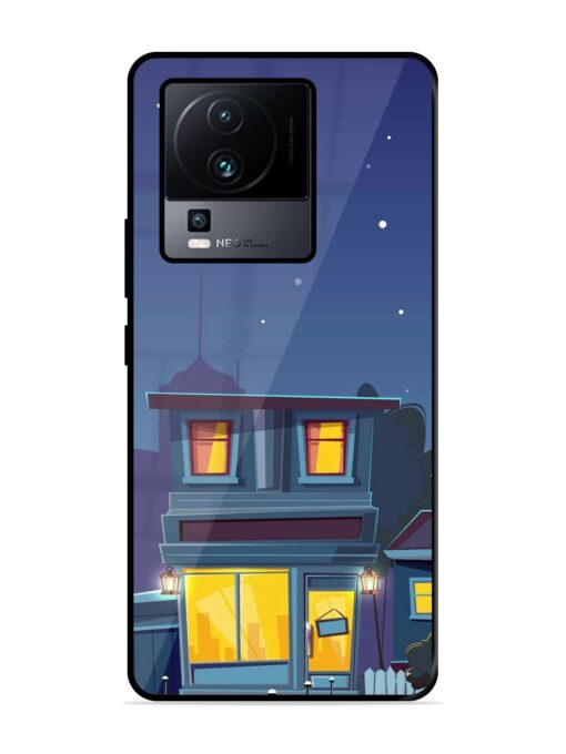 Vector Night House Glossy Metal Phone Cover for Iqoo Neo 7 (5G) Zapvi