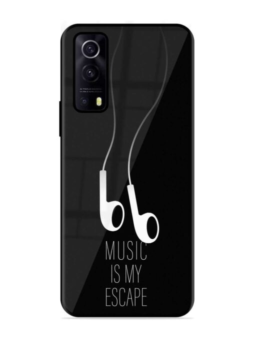 Music Is My Escape Glossy Metal Phone Cover for Iqoo Z3 (5G) Zapvi