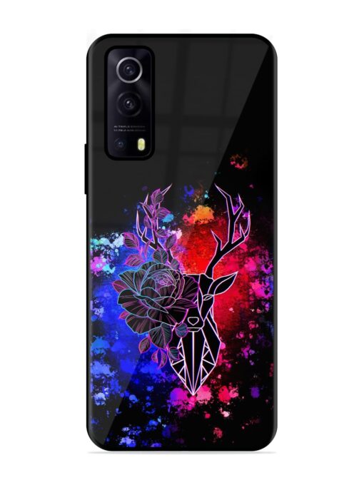 Floral Deer Art Glossy Metal Phone Cover for Iqoo Z3 (5G) Zapvi