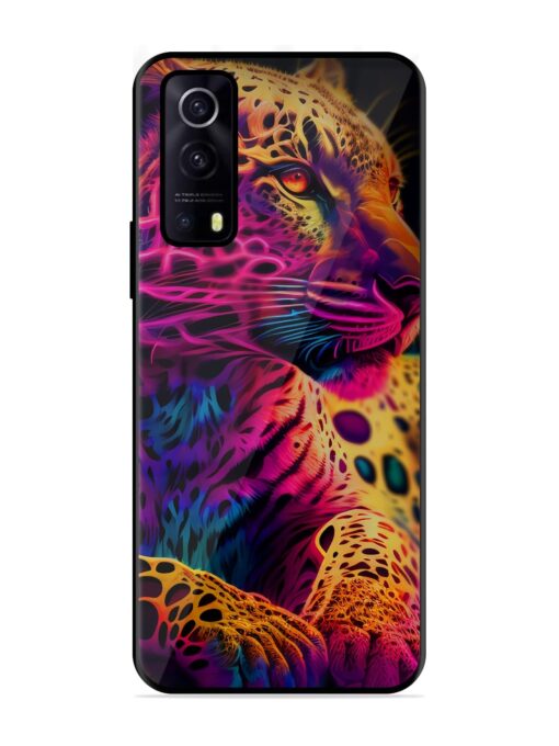 Leopard Art Glossy Metal Phone Cover for Iqoo Z3 (5G) Zapvi