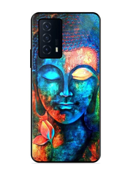 Buddha Painting Glossy Metal Phone Cover for Iqoo Z5 (5G) Zapvi