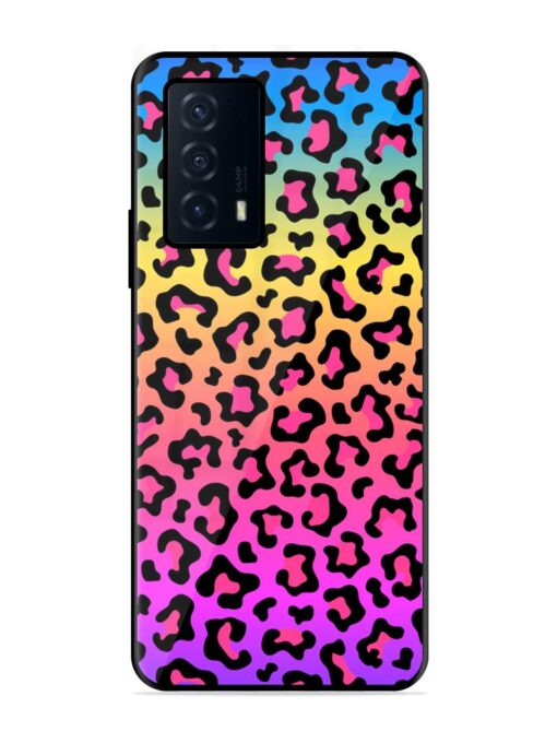 Neon Rainbow Colored Glossy Metal Phone Cover for Iqoo Z5 (5G) Zapvi